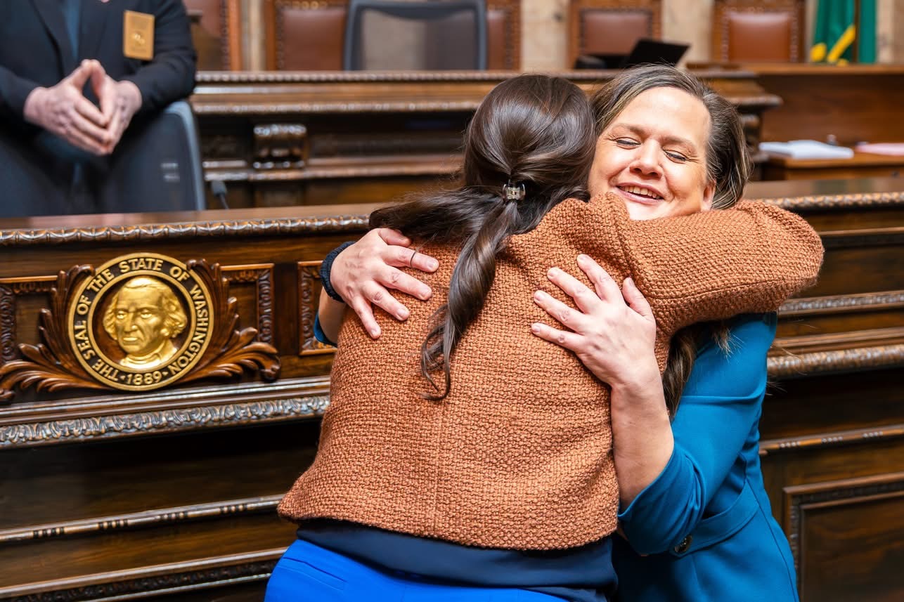 Tarra with supporter